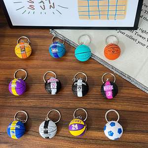 Yanglu Mini Simulation <span class=keywords><strong>basket</strong></span> Football sport voiture clé <span class=keywords><strong>sac</strong></span> accessoires suspendus Fans petits cadeaux - Product Image 2