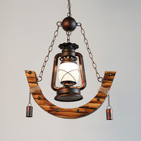 Rustique Vintage Bateau Suspendu Antique Loft Lustre Rétro Creative Lampes Led En Bois Maison Pendentif Lumières
