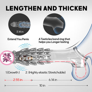 Firethorn Wolf Fang Set <b>TPE</b> Vibrating Penis Sleeve Manual Control Adult Stimulation Non Latex - Product Image 3