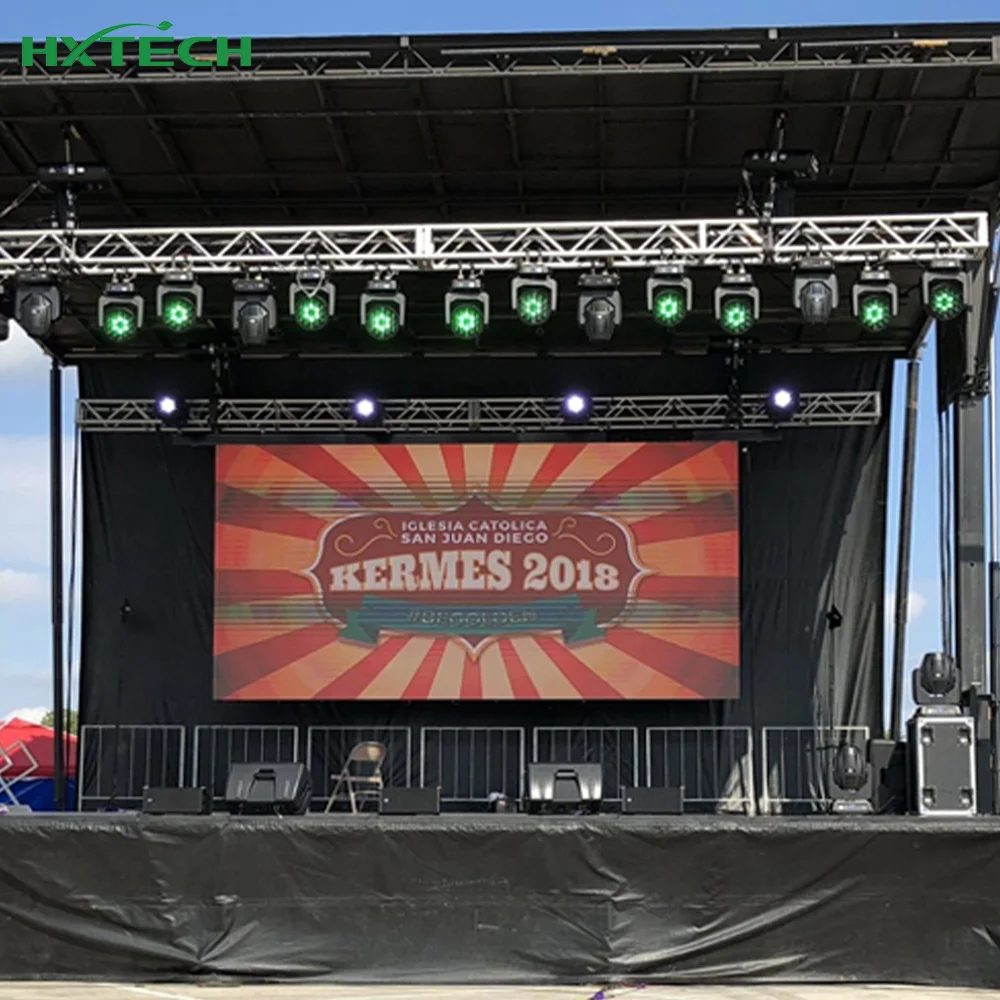 Treliça de suporte para paredes de eventos ao ar livre, painel de vídeo com tela LED para concertos e eventos ao ar livre P3