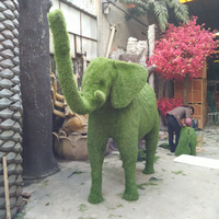 Ornement de topiaire en herbe d'éléphant artificielle réaliste de haute qualité Songtao, durable, respectueux de l'environnement, moderne