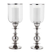 Bougeoir Harricane en métal blanc de conception nordique avec pilier vide pot vide de cadeau de mariage/fête de Noël avec couvercle - Product Image 4