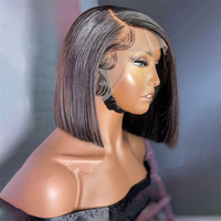 Pelucas de Cabello Humano Vietnamita Sin Pegamento 13x4 SDD Doble Trama, Peluca de Cabello Virgen Vietnamita con Encaje Frontal HD, Peluca Bob de Cabello Humano para Mujeres Negras