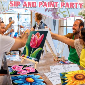 Panwenbo Custom 8x10 Canvas Boards Flor abstracta Diy Coloring Outline Painting Boards <span class=keywords><strong>Lienzos</strong></span> predibujados para adultos Niños - Product Image 6