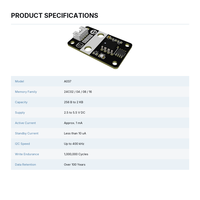 Module de mémoire EEPROM 24CXX I2C, carte de stockage de données non volatile 2,5 V 5,5 V pour projets embarqués Arduino
