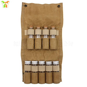 Cire toile conteneur à épices étanche extérieur assaisonnement sac de rangement <span class=keywords><strong>Portable</strong></span> Camping épices Kit cadeaux parfaits pour les amateurs de Camping - Product Image 4
