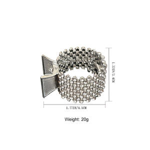 1.77IN Métal Cercle Cheveux Griffes Strass Haute Queue De Cheval Requin Clips Bijoux - Product Image 5