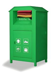 Large Rectangular Galvanized Steel Pressing Type Flip Lid Storage <strong>Bucket</strong> DIY Printed Pattern Outdoor Use Clothing Recycling Bin - Product Image 2