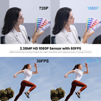 Zoom optique 20X pour diffusion |   Caméra de Conférence PTZ USB avec Connexion Sans Fil 1080P 60fps pour Streaming en Ligne et Églises