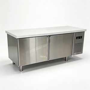 Frigorifero <span class=keywords><strong>Congelatore</strong></span> Commerciale Sottobanco in Acciaio Inossidabile con Vetrina Espositiva per Banco <span class=keywords><strong>da</strong></span> Lavoro Cucina Ristorante - Product Image 1