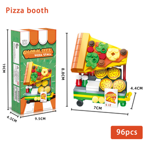 Set <span class=keywords><strong>de</strong></span> 8 Bloques <span class=keywords><strong>de</strong></span> Construcción <span class=keywords><strong>de</strong></span> Puestos <span class=keywords><strong>de</strong></span> Comida: Papas Fritas, Pizza, <span class=keywords><strong>Kebab</strong></span>, Ensalada, Hot Dog, Hamburguesa, Sushi, Taco, 94-107 Piezas, Juguete STEM, Regalo para Niños - Product Image 3
