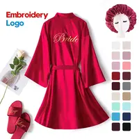 Oem Custom Logo Silk Embroidery Robes for Women