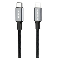 Câble de chargeur Type C 240W 100W 5A Charge rapide Câbles USB Type-C personnalisés tressés Chargeur de données USB-C vers USBC LadeKabel 1m 2m 3m