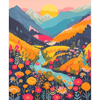 Kits de peinture par numéros pour adultes, peinture à l'huile sur toile DIY, paysage de montagne et de rivière, décoration murale moderne pour la maison