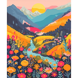 Kit <span class=keywords><strong>de</strong></span> Pintura por Números DIY <span class=keywords><strong>de</strong></span> Flores <span class=keywords><strong>de</strong></span> Río <span class=keywords><strong>de</strong></span> Montaña para Adultos, Decoración Moderna para Pared, Pintura Digital sobre Lienzo - Product Image 3