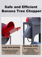 Broyeur de tiges de bananiers portable à essence, conception sur roues mobiles, mini broyeur de plantains, broyeur de fourrage domestique et agricole