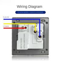 Prises murales durables à écran tactile 20W à charge rapide 10A en PC, universelles 5 broches, prises électriques murales UK AC