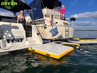 Flotteur gonflable vert rampe d'eau flottante échelle bateaux quais marches pour chiens