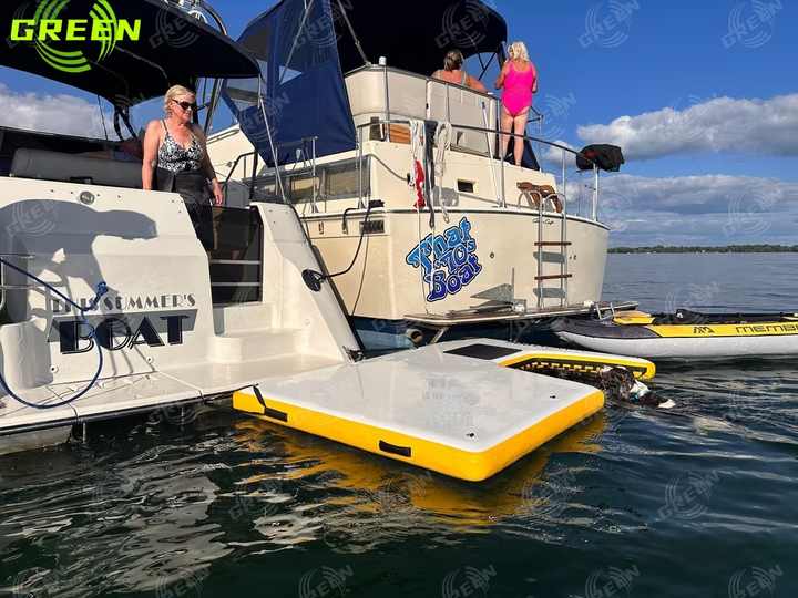 Green Inflatable Float Floating Water Ramp Ladder Boats Docks Dog Steps ...