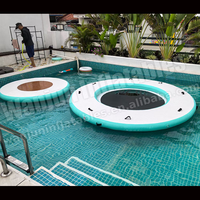 Extérieur Gonflable Rond Filet Flottant Chaises Longues Chaise Adulte Bronzage Pier Piscine à Vendre
