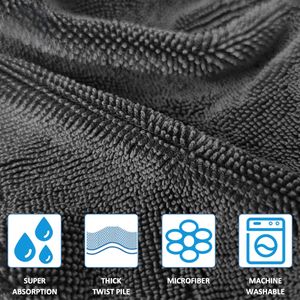Accessoires d'entretien automobile, grande serviette en microfibre pour le lavage et le detailing automobile, serviettes en microfibre rectangulaires, produits de nettoyage automobile - Product Image 2