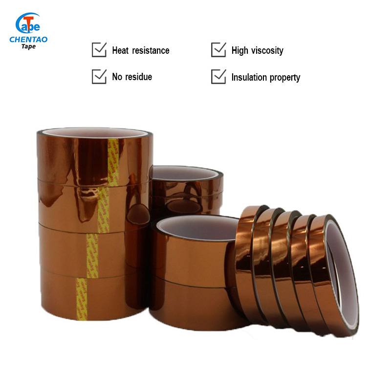 PI Heat Resistant Polyimide Self-Adhesive Tape Amber Film Silicone Glue for Low Voltage Applications Sublimation Heat Press