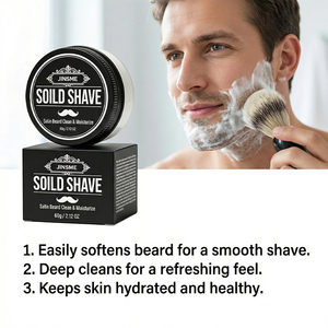ครีมโกนหนวดแบบก้อน 60 กรัม ยี่ห้อ SOLID SHAVE สูตรฟองเยอะ สมุนไพรธรรมชาติ ทำความสะอาดและบำรุงเครา ด้วยน้ำมันมะพร้าวและน้ำมันมะกอก - Product Image 3