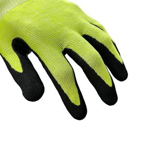 Hi-vis ANSI A5 E مستوى القطع <span class=keywords><strong>13G</strong></span> HPPE صلب نخيل النتريل الرملي غير الملحوم المغلفة مع سرج الإبهام - Product Image 6