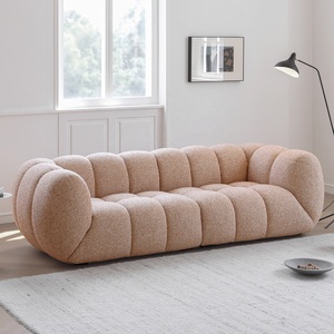 Zayshine Sofá de Salón de Lujo Moderno Francés de Terciopelo Crema Tipo Teddy, Juego de Sofás Modular de 3 Plazas para Villa y Apartamento, Sofá Recto de Diseño - Product Image 2