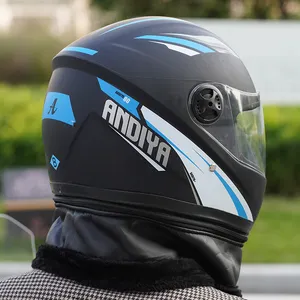 Klassische Motorradhelme Vollgesichtshelm mit Schal Reiter-Schutz und Sicherheitsmütze Motorrad-Helme vollgesichtshelm