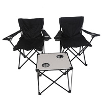Ensemble table et chaises pliantes carrées portables en acier et tissu Oxford, faciles à ranger, idéales pour le camping, les loisirs et les pique-niques en extérieur