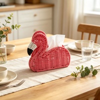 Support de mouchoirs de bureau en plastique rose en forme de flamant rose et de fraise, style européen, exclusivité transfrontalière, tendance