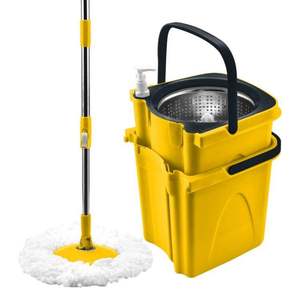 Poteau en acier Double seau pour Spin Mop Set Magic Cleaning Floor avec seaux séparés pour le nettoyage de l'eau propre et sale - Product Image 5