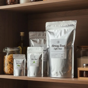 Bolsas de Embalaje de Café Reutilizables de Papel de Aluminio Mylar de 23*35+5cm <span class=keywords><strong>al</strong></span> por Mayor para Alimentos, Granos de Café, Té, Cereales, Bolsa con Cierre Vertical - Product Image 1