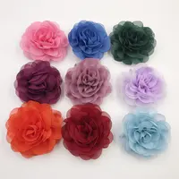 8センチメートルArtificial Decorative Handmade Chiffon Fabric Flower For Dresses Clothing