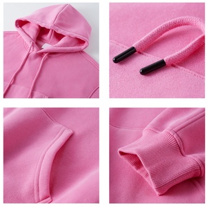 TKAN398D – Sweat à capuche décontracté surdimensionné en coton 100 % imprimé sur mesure, couleur unie, tissu épais de haute qualité, brodé pour l'hiver - Product Image 3