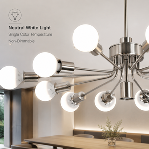 Lustre moderne en fer pour salon, salle à manger, montage au plafond intérieur, E27, 13 ampoules, grande taille, luminaire en métal, interrupteur mural - Product Image 3