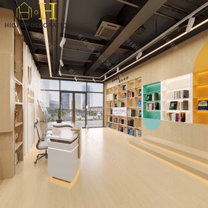 Bureau de réception d'information de bibliothèque de conception agréable de couleur marbre personnalisé lumière LED librairie comptoir avant meubles de librairie - Product Image 2