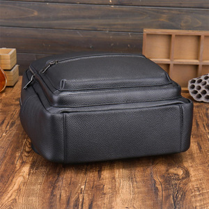 Factory Drop Shipping Low Price <strong>Black</strong> Full Grain Leather Business <strong>School</strong> Back Pack Real Cowhide Genuine Leather Laptop <strong>Backpack</strong> - Product Image 3