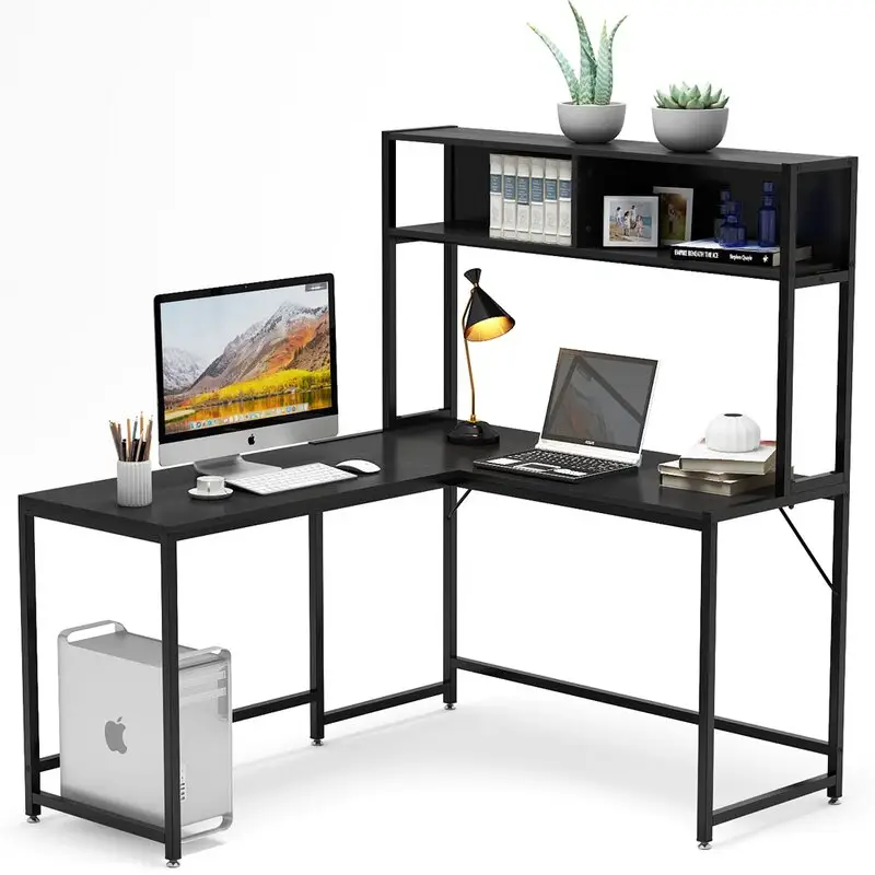 L Vorm Houten Hoek Computer Bureaus Studie Tafel Met Plank Computers Groothandel Goedkope Home Office Schrijven Bureaus Meubels