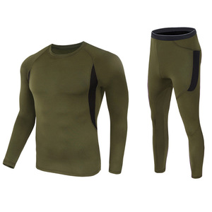 Abbigliamento Fitness per sport all'aria aperta, biancheria intima termica, camicia e <span class=keywords><strong>pantaloni</strong></span> a maniche lunghe in <span class=keywords><strong>velluto</strong></span> Plus da <span class=keywords><strong>uomo</strong></span> ad asciugatura rapida - Product Image 4