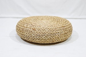 Eco-Friendly Round Water Hyacinth <b>Stool</b> Ottoman for Bed Room or Living Room Floor Chair - Product Image 2