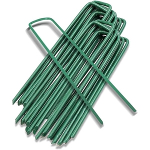 Estacas de Jardim em Forma de U, Grampos Galvanizados para Paisagismo, Grampos de Aço Galvanizado para Fixação de Tecido Anti-ervas - Product Image 3