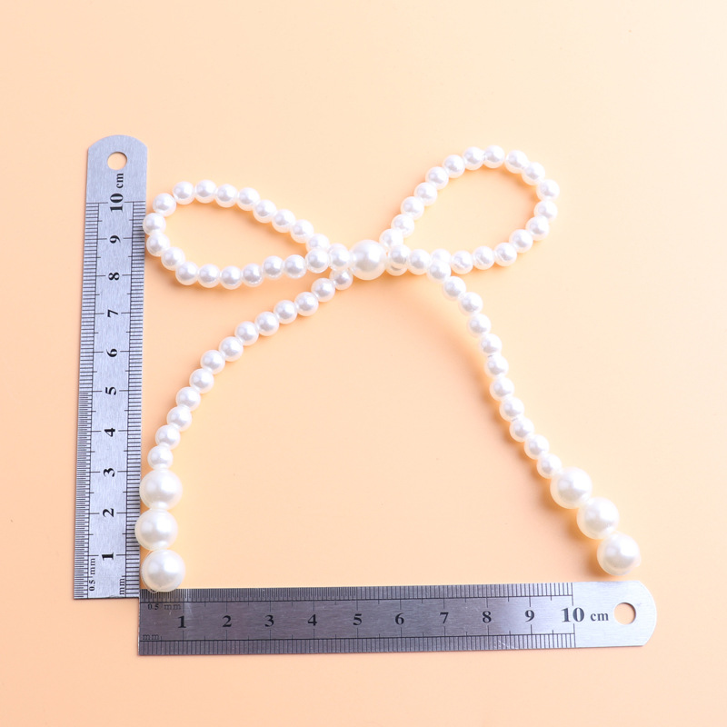 handmaid bow with pearls white and gold