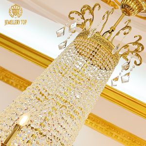 Jewellerytop europeo victoriano Imperio de lujo colgante luz <span class=keywords><strong>Villa</strong></span> Hotel Maira Theresa K9 cristal grandes candelabros de oro - Product Image 4