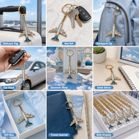 Porte-clés vintage en gros, avion 3D, souvenir de Toulouse, France, en émail moulé sous pression, cadeau pour bagages, plaqué or