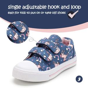 2025 Chất lượng cao Toddler chàng trai và cô gái Giày trẻ em Vải Sneakers phim hoạt hình đôi móc và vòng lặp - Product Image 2