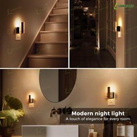LOHAS Veilleuse en acrylique doré Veilleuse à intensité variable Prise murale Lampe de lit à LED Veilleuse murale pour chambre à coucher