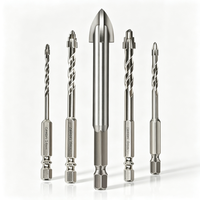 Foret à tête étagée brevetée pour quartz et ardoise de dureté Mohs 7-9, foret professionnel en carbure multi-matériaux à 4 coupes avec queue hexagonale