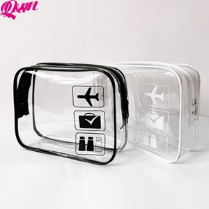 Wholesale Eco-Friendly Fashion Clear PVC Zipper <b>Foldable</b> Handled Portable Cosmetic Bag Waterproof Custom Logo for Office School - Product Image 1